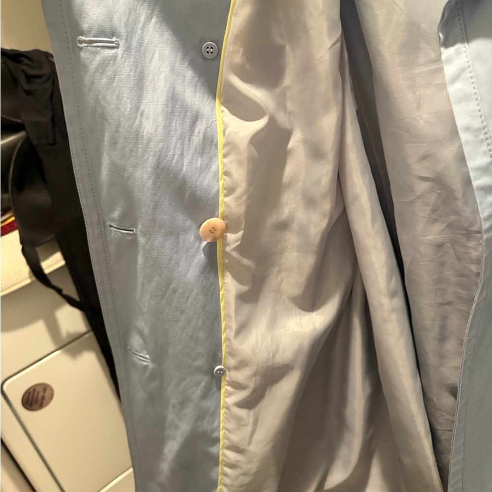 Calvin Klein Light Gray Double-Breasted Trench Coat - Picture 11 of 12